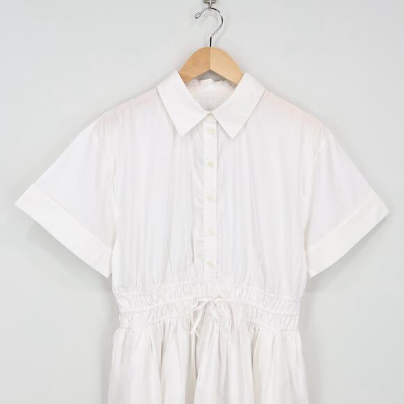 NWT J.Crew Elena Mini Shirtdress In 100% Cotton Poplin White Size 12 Tall - Picture 6 of 10